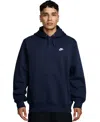 Nike Club Logo Fleece Pullover Hoodie Sweatshirt In Obsidian, Men's At Urban Outfitters In Blue