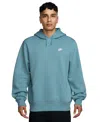 Nike Club Fleece Pullover Hoodie In Denim Turq,denim Turq,white