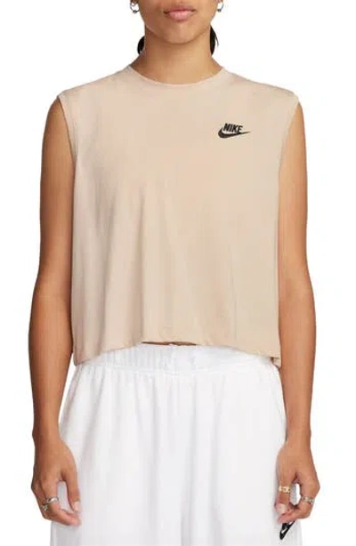 Nike Club  Tencel® Lyocell Dri-fit Tennis Tank Top In Sanddrift/black