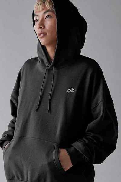 Nike Club Oversized Hoodie Sweatshirt In Black/black, Men's At Urban Outfitters