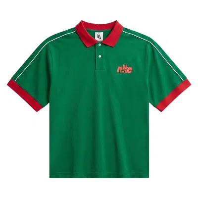 Pre-owned Nike Club Oversized Short-sleeve Polo 'pine Green/university Red/sail' | Men's Size S