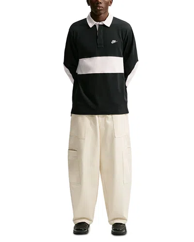 Nike Club Phantom Block Strip Cotton Rugby Shirt In Animal Print