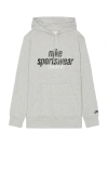 Nike Club Pullover Hoodie In Dark Grey Heather  Light Smoke Grey  & B