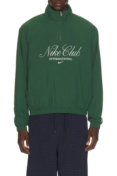 Nike Club Logo-embroidered Jacket In Green