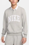 Nike Club Rugby Logo Graphic Sweatshirt In Dark Grey Heather/ White