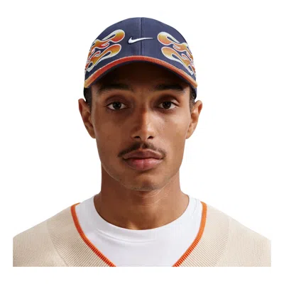 Nike Club Semi-structured Og Flame Cap 'midnight Navy' In Red