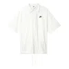 Nike Club Venice Short Sleeve Drawstring Hem Cotton Button-up Shirt In White