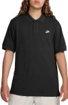 Nike Club Short Sleeve Polo In Black