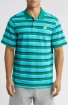 Nike Club Stripe Cotton Polo In Malachite/ White