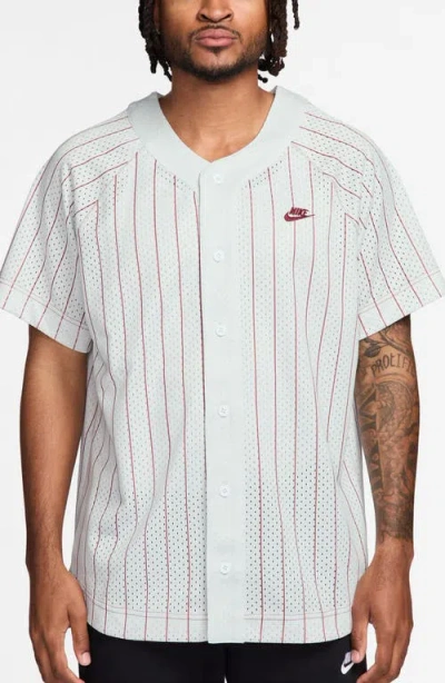 Nike Club Stripe Mesh Baseball Jersey In White