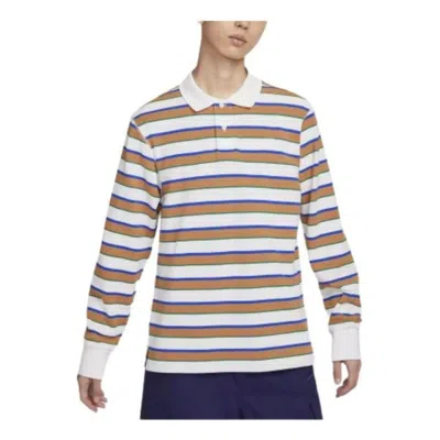 Nike Club Stripe Polo Shirt 'white Orange'