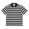 Nike Club Striped Polo Shirt 'black Grey' In Gray