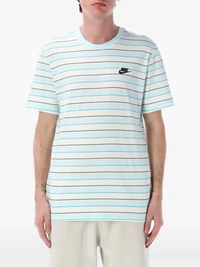 Nike Club Striped T-shirt In Blue