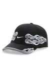 Nike Club Structured Og Flame Adjustable Baseball Cap In Black