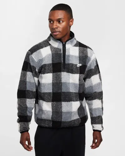 Nike Club Winterized Checked Fleece In Multi