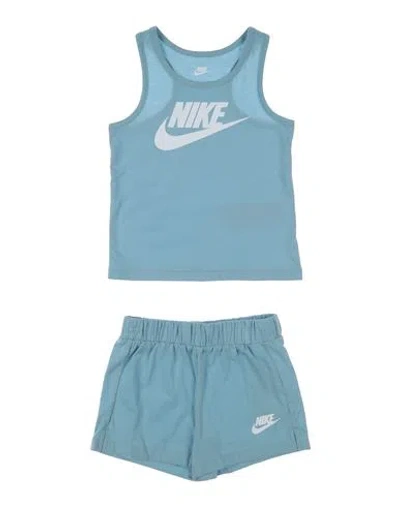 Nike Babies'  Club Tank & Jersey Short Set Toddler Girl Co-ord Sky Blue Size 6 Cotton