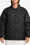 Nike Club Therma-fit Lightweight Quilted Water Repellent Jacket In Black/black