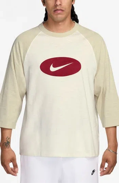 Nike Club Three-quarter Raglan T-shirt In Neutral