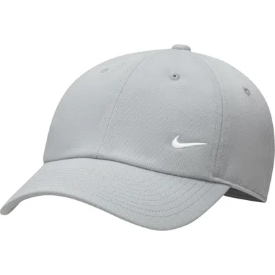 Nike Club Unstructured Curved Bill Baseball Cap In Base Grey/sail