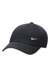 Nike Club Unstructured Curved Bill Baseball Cap In Black/ Sail