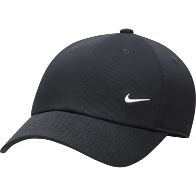 Nike Club Unstructured Curved Bill Baseball Cap In Black/sail