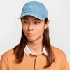 Nike Club Unstructured Denim Strapback Hat In Aegean Storm/thunder Blue/white