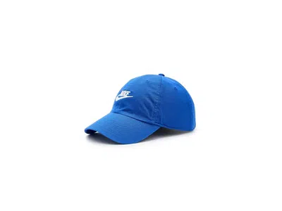 Nike Club Unstructured Futura Wash Cap Baseball Caps Game Royal/white: Md/lg In Blue
