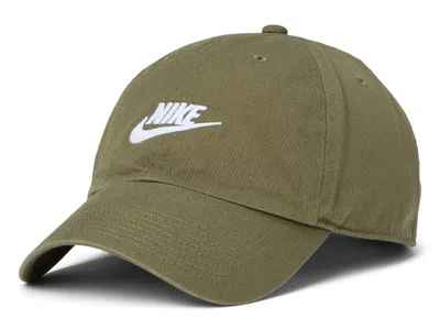 Nike Club Unstructured Futura Wash Cap Baseball Caps Medium Olive/white: Lg/xl In Green