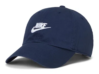 Nike Club Unstructured Futura Wash Cap Baseball Caps Obsidian/white: Sm/md In Blue