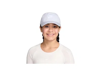 Nike Club Unstructured Futura Wash Cap (big Kid) Baseball Caps Ghost/white: One Size In Blue
