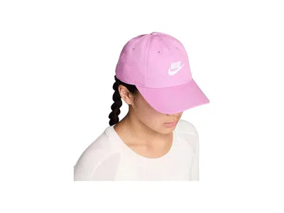 Nike Club Unstructured Futura Wash Cap (little Kid/big Kid) Baseball Caps Light Magenta/white: One Size In Pink