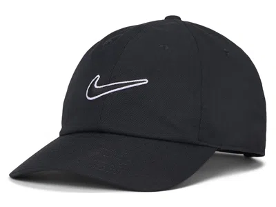 Nike Club Unstructured Swoosh Cap Casual Visor Black/black: Lg/xl
