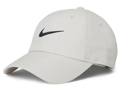 Nike Club Unstructured Swoosh Cap Casual Visor Light Bone/black: Md/lg In White