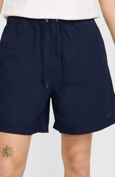 Nike Club Washed Flow Shorts In Obsidian/obsidian