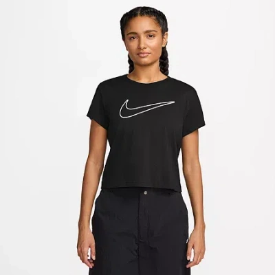 Nike Club Womens Crew Neck Short Sleeve Active T-shirt In Black