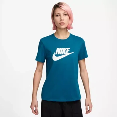 Nike Club Womens Crew Neck Short Sleeve Active T-shirt In Animal Print