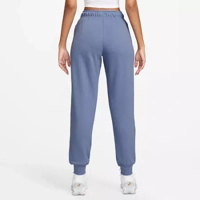 Nike Club Womens Drawstring Waist Cuffed Mid Rise Fleece Active Jogger Pant In Blue