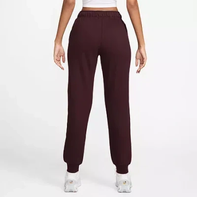 Nike Club Womens Drawstring Waist Cuffed Mid Rise Fleece Active Jogger Pant In Red