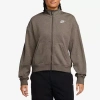 Nike Club Womens Fleece Midweight Track Jacket In Brown