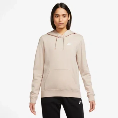 Nike Club Womens Long Sleeve Fleece Active Hoodie In Neutral