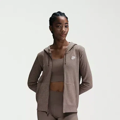 NIKE CLUB WOMENS LONG SLEEVE FLEECE ZIPPER ACTIVE HOODIE