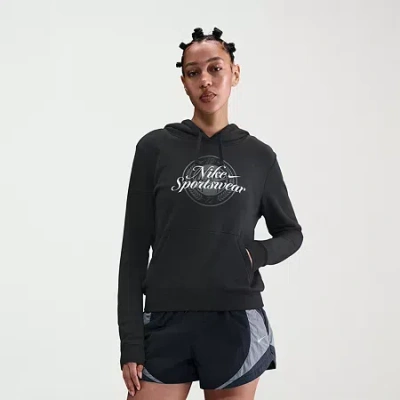 Nike Club Womens Long Sleeve Lined Fleece Active Hoodie In Black
