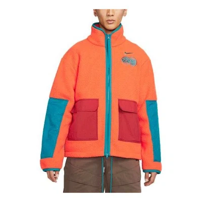 Nike Cny Chinese New Year's Edition Contrast Color Stitching Loose Sports Stand Collar Jacket Orange