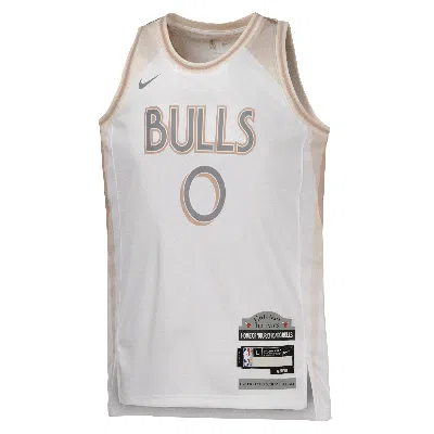 Nike Coby White Chicago Bulls 2024/25 City Edition Big Kids'  Dri-fit Nba Swingman Jersey In White