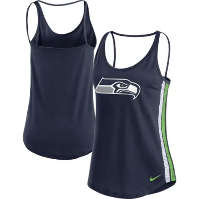 Nike College Navy Seattle Seahawks Fashion Performance Tank Top In Blue