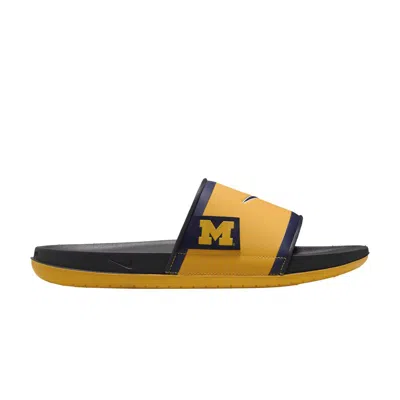 Pre-owned Nike College Offcourt Slide 'michigan' In Yellow