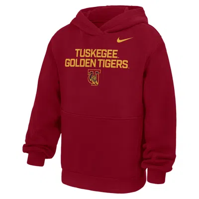 Nike College (tuskegee University) Big Kids' Club Fleece Pullover Hoodie In Burgundy