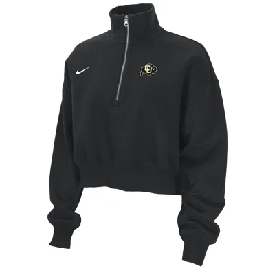 Nike Colorado Phoenix Fleece  Women's College Cropped 1/4-zip Top In Black