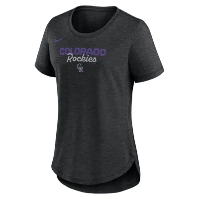Nike Colorado Rockies Arched Team Name  Women's Mlb T-shirt In Black