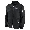 Nike Colorado Rockies Authentic Collection Dugout  Men's Mlb Full-zip Bomber Jacket In Black